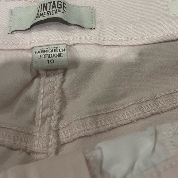 Vintage America pink on pink embroidered denim shorts. Women’s size 8. Very cute - Picture 3 of 4